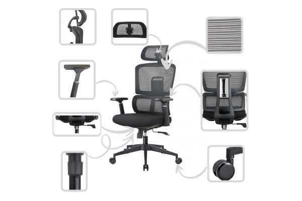 Fotel biurowy K23 COMFORTA CZARNY